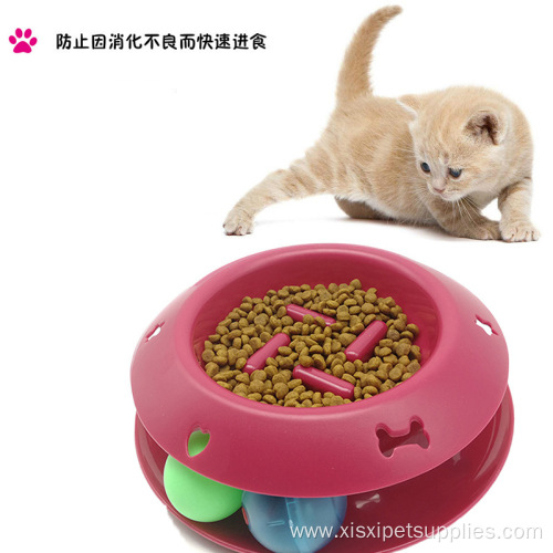 Cats Interactive Stimulating Ball Track Toy Feeder Bowl